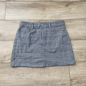 American Eagle Hi-Rise Mini Black & White Plaid Super Stretch Mini Skirt Size 4